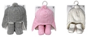 Baby Mode Signature Cable Knit Fleece Lined Baby Hat and Boots